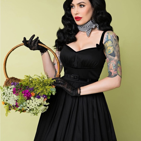 Vixen by Micheline Pitt Dresses & Skirts - Unique Vintage x Micheline Pitt Alice Swing Dress in Black